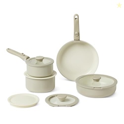 Amazon Basics Ceramic Nonstick Pots and Pans Set with Detachable handl