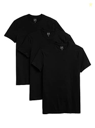 GAP mens Crew Neck T-shirt (3-pack) Base Layer Top, True Black, X-Larg