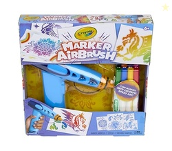 Crayola Marker Airbrush Spray Art Kit, Battery-Powered Sprayer with 8 