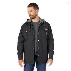 Dickies mens Fleece Hooded Duck Shirt Jacket With Hydroshield Work Uti