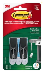 Command Outdoor Medium Black Wire Toggle Hooks, 2 Hooks and 3 Strips, 