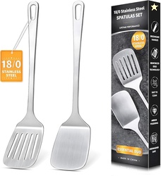 2 Pcs Stainless Steel Spatulas Set