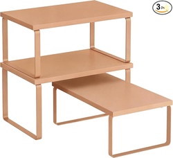 SONGMICS Cabinet Organizer Shelf, Set of 3