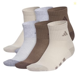 adidas Kids Cushioned Quarter Ankle Socks for Boys and Girls (6 Pairs)