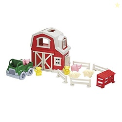 Green Toys Farm Playset - 13 Piece Pretend Play, Motor Skills, Languag