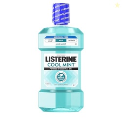 Listerine Cool Mint Alcohol-Free Mild Mouthwash, Oral Rinse Kills 99.9