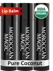 Moroccan Magic Organic Pure Coconut Lip Balm 3 Pack