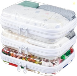 3-Pack Medium Clear Hard Shell Zipper Pouches