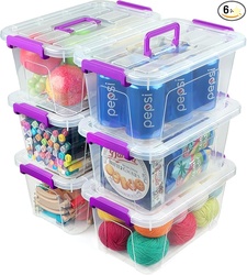 AREYZIN Plastic Storage Bins with Lids 6 Pack AD