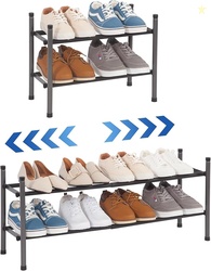 STORAGE MANIAC Expandable Shoe Rack, 8 Pairs