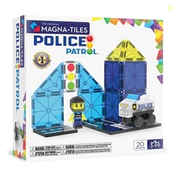 Magna-Tiles Police Patrol 20-Piece Magnetic Construction Set, The Orig