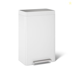 KOHLER 20940-STW 13-Gallon Stainless Steel Step Trash Can, White Stain