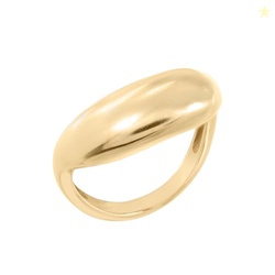 Amazon Essentials Yellow 23K Gold Plated Brass Scuptural Ring, Yellow 