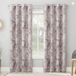 Sun Zero Reardon Global Medallion Print Energy Saving Grommet Curtain 