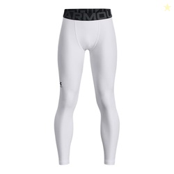 Under Armour Boys HeatGear Armour Leggings , White (100)/Black , X-Lar