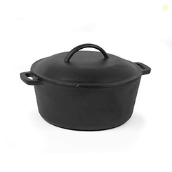 Commercial Chef 5-Qt. Dutch Oven with Lid, Pre-Seasoned Cast Iron, Int