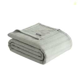 Eddie Bauer - Queen Size Blanket, 100% Cotton Weave Bedding with a Nat