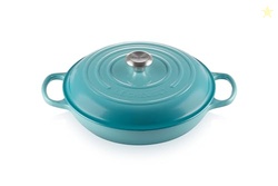 Le Creuset Enameled Cast Iron Signature Braiser, 3.5 qt., Caribbean