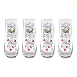 kate spade new york Make Merry Stemless Flutes, Set of 4, Christmas Ch