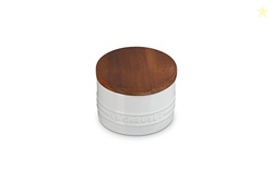 Le Creuset Signature Salt Cellar and Storage Canister with Wood Lid, 7