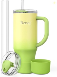 Renoj Insulated Mug, 2 Straws & Silicone Boot