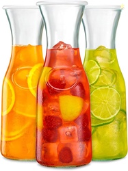 Vikko Glass Water Carafe With Lid, Set of 3 