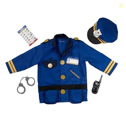 Melissa & Doug Police Officer Costume, 8-Pc Pretend Play Dress Up, Bad