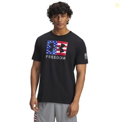 Under Armour Men's Freedom Logo T Shirt, (002) Black / / Marine OD Gre