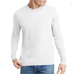 Hanes Originals Men's Tri-Blend Long Sleeve T-Shirt, ECO White, Medium