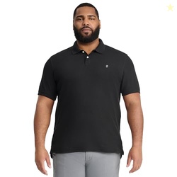 IZOD Men's Big and Tall Advantage Performance Solid Polo, Black, X-Lar