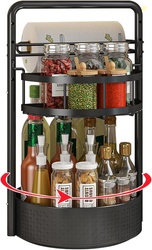 Rotating Spice Rack with Paper Towel Holder