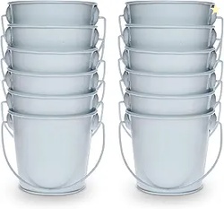 3.1 Galvanized Mini Tin Buckets  12Pcs