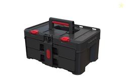 Keter Stack-n-Roll Two Drawer Tool Box for Small Parts and Power Tool 