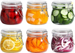 ComSaf 6-Pack 17oz Short Glass Jars 