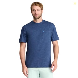 IZOD Men's Saltwater Soft Wash Pocket Crew T-Shirt, Club Blue, XX-Larg