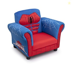 Delta Children Figural Upholstered Chair, Marvel Spider Man (Blue, Red