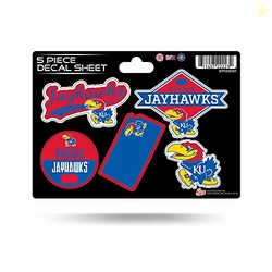 Rico Industries NCAA Kansas Jayhawks 5-PC Sticker Sheet
