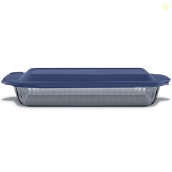 Pyrex Colors Tinted (9x13) Glass Baking Dish with BPA-Free Lid, Oblong