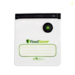 FoodSaver Reusable Quart Vacuum Zipper Bags, 10 Count, BPA-Free, Micro