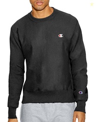 Champion Men's Reverse Weave Sweatshirt, Black 1, Large