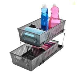madesmart Two-Tier Under Cabinet Organizer, Sliding Drawer Storage for