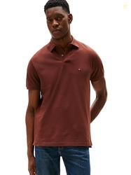 Tommy Hilfiger Men's 1985 Classic Short Sleeve Polo, Pure Brown Medium