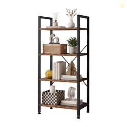 EDX Bookcase, 4 Tier Book Shelf, Storage Shelf, Classic Modern Bookcas