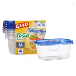 Glad GladWare To Go Snack Food Storage Containers with Lids, Medium Re