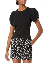 Amazon Essentials Women's Regular-Fit Twist Puff Sleeve Crewneck T-Shi