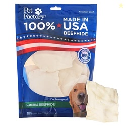 Pet Factory 100% USA Made Beefhide 8in Rolls Dog Dental Chews - Thick 