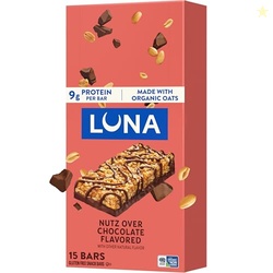 LUNA Bar - Nutz Over Chocolate Flavor - Gluten-Free - Non-GMO - 7-9g P