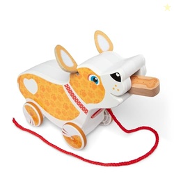 Melissa & Doug Feed, Walk & Poo Pup Wooden Preschool Pull Toy Play Set
