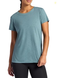 Gaiam Womens Restore Rib Mix T-Shirt, Relaxed Fit, Lightweight Heather