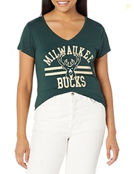 Ultra Game NBA Official Women's Relaxed Short Sleeve T-Shirt, Milwauke